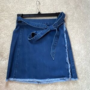 Madewell, Denim Wrap Mini Skirt, Size 0